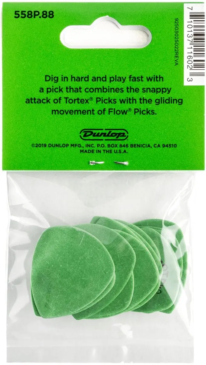 Dunlop 558P.88 Flow Standard Plectrumset - Groen