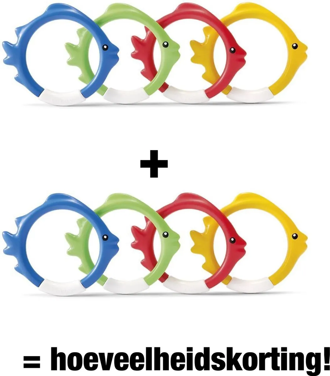Intex Duikringen - 4 Stuks - Rood/Geel/Blauw/ Groen