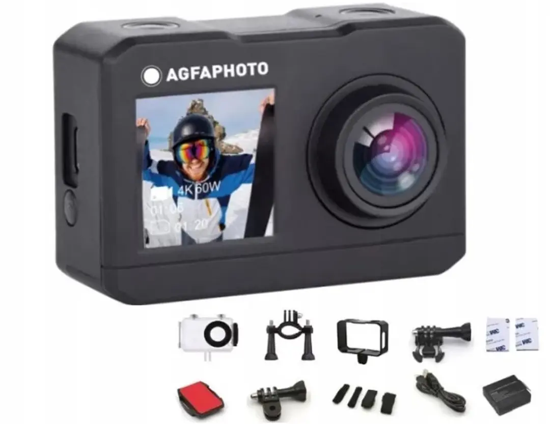 AgfaPhoto Realmove Dual Screen WIFI Sportcamera 16MP - Zwart