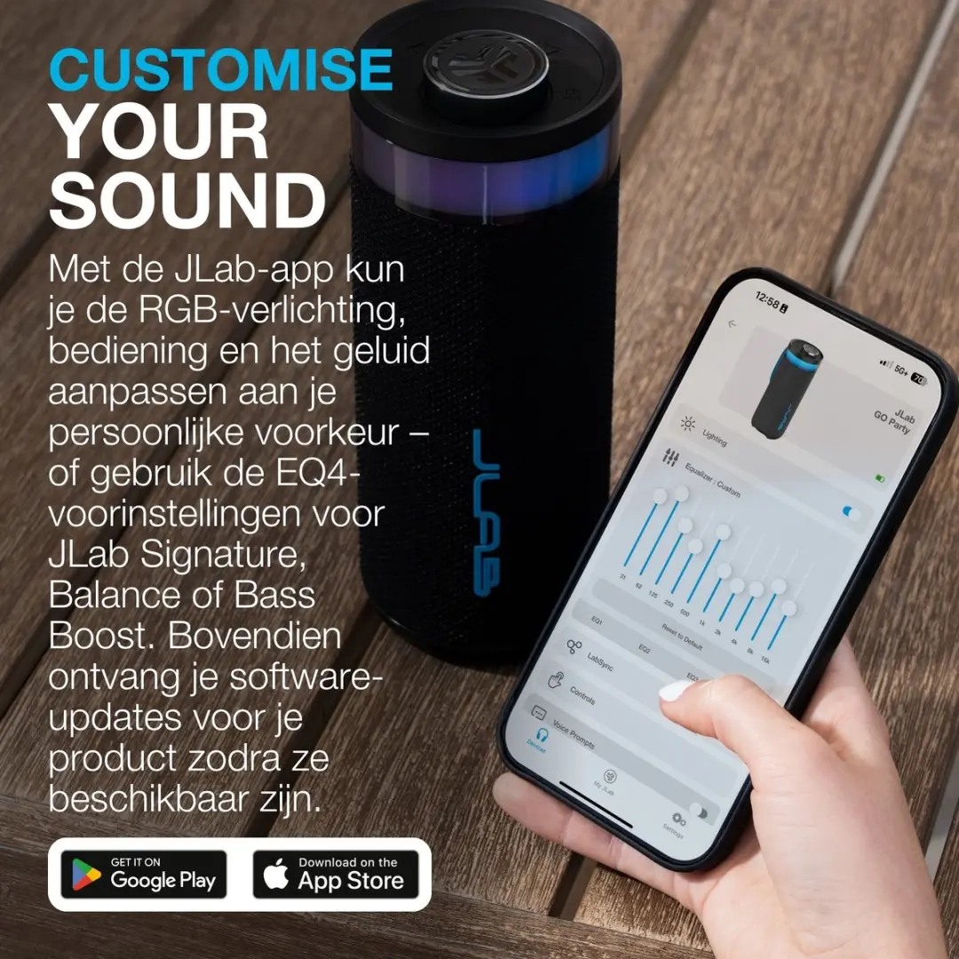 JLab Go IEUSBGORBLK82 Draadloze Bluetooth Speaker - 10W - Zwart - afbeelding 6 van 6