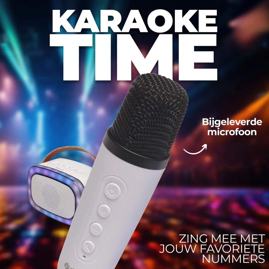 Denver BTM610 Karaoke Set - Draagbare Speaker 10W - Beige