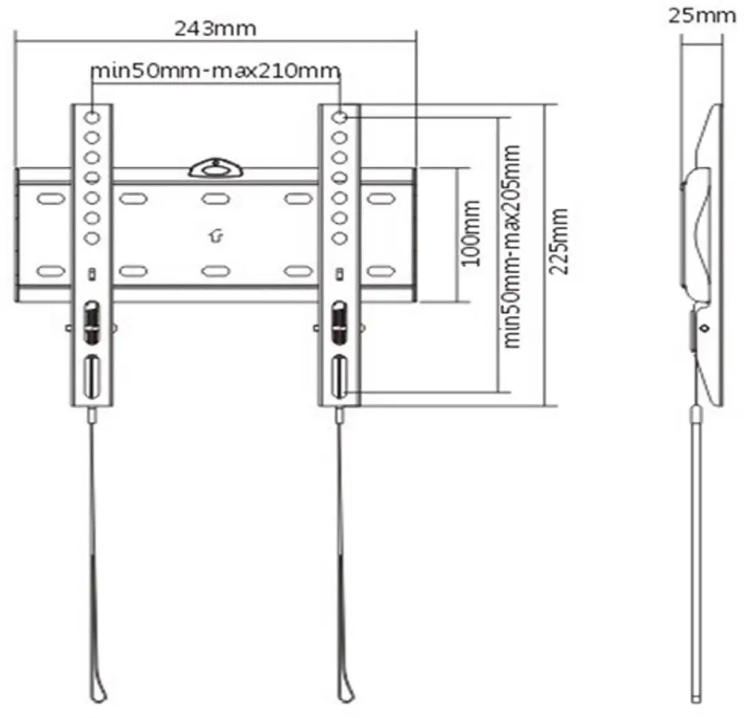 Gembird Ultra Slim TV Wandbeugel 23-42" - Zwart