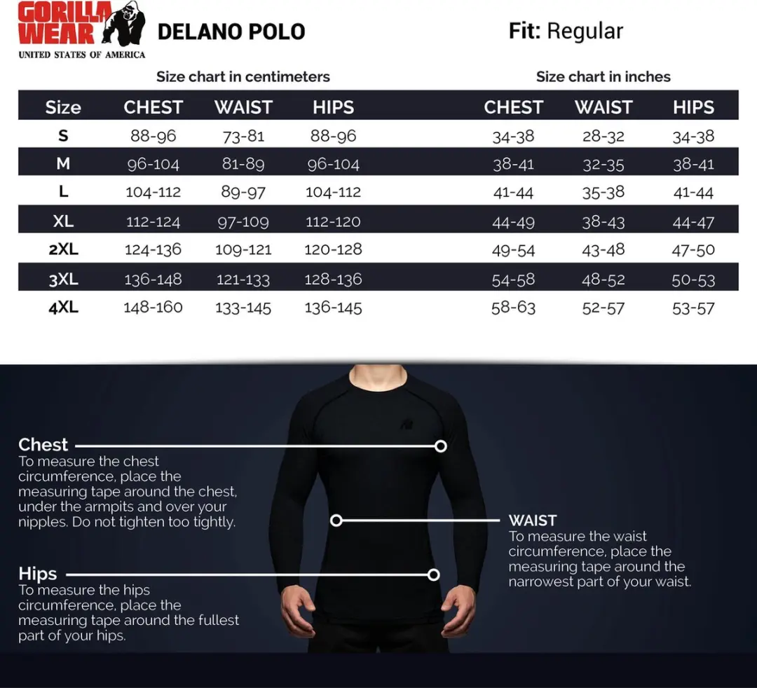Gorilla Wear Delano Polo Shirt Heren - S - Zwart/Wit