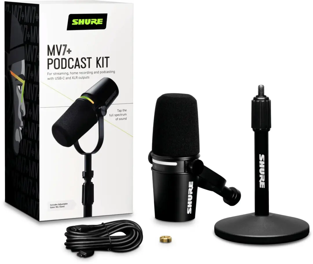 Shure MV7+ Studio Microfoon - Zwart
