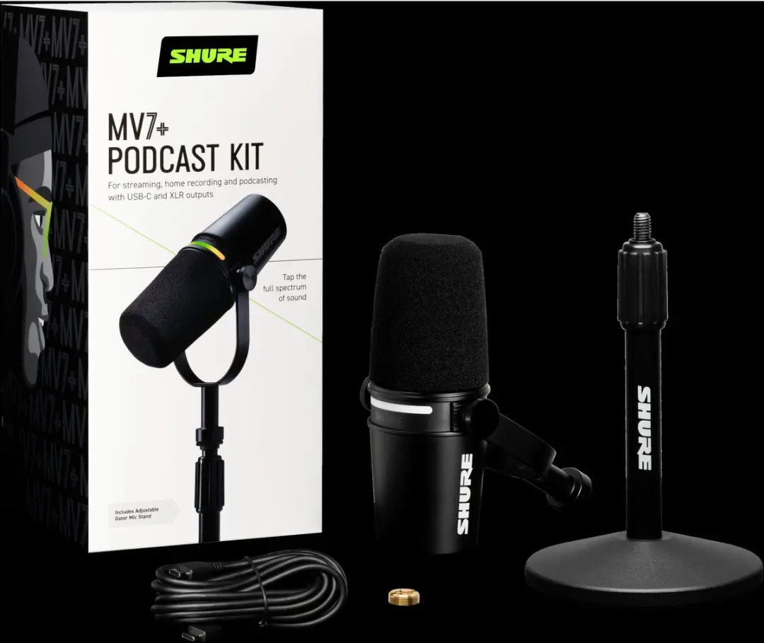 Shure MV7+ Studio Microfoon - Zwart