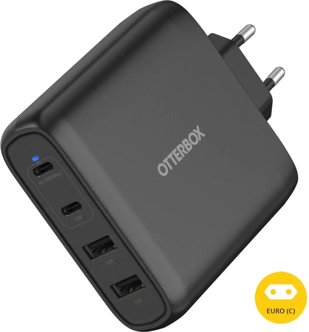 OtterBox GaN 78-81343 Oplader 100W - 4x USB (2xC/2xA) - Zwart