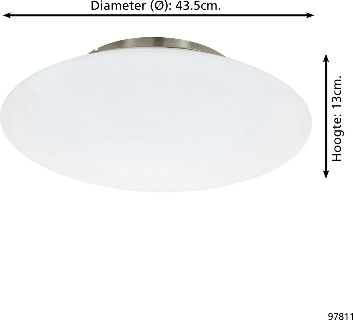 Eglo Frattina-c LED Plafondlamp Nikkel - Warm Wit - afbeelding 6 van 6