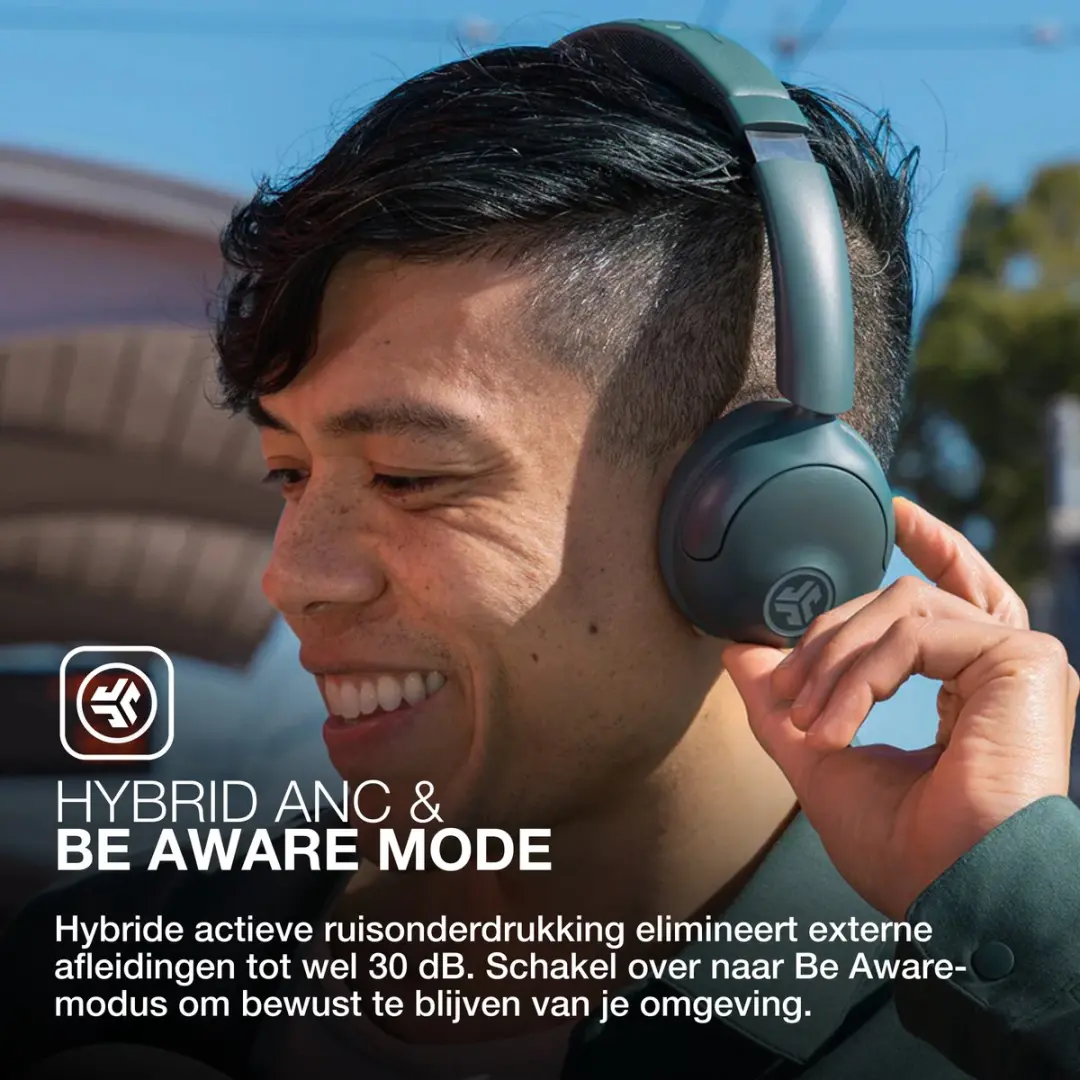 JLab Go Lux ANC IEUHBGOLUXANCRSGE93 Koptelefoon - 70 Uur - Groen