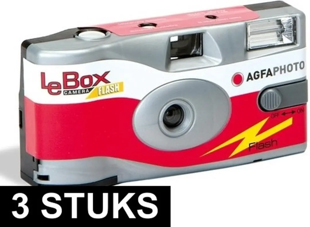 AgfaPhoto Wegwerpcamera 3x - 81 Opnames - Rood/Wit/Zilver/Zwart