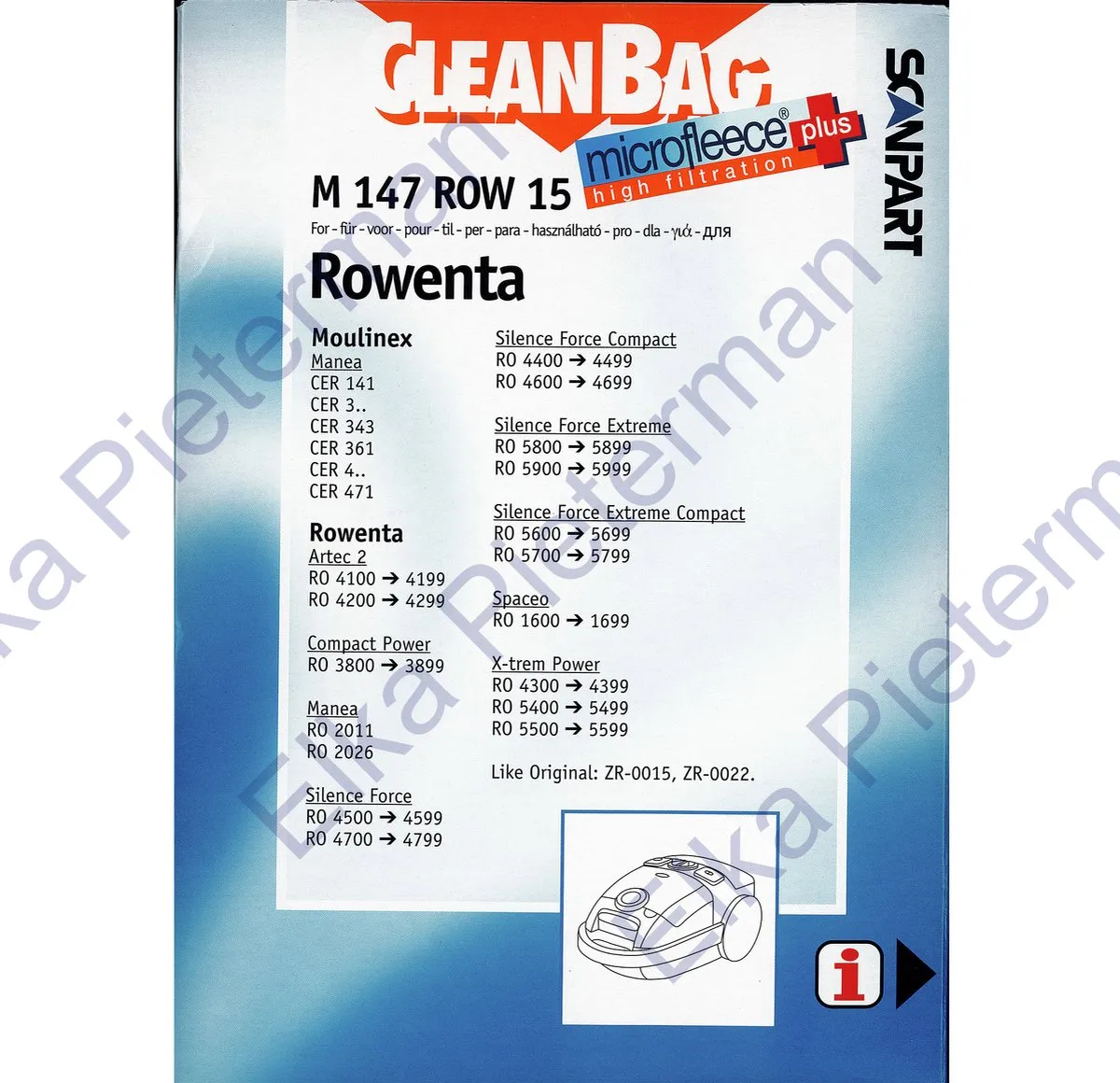 Rowenta ZR0015 Stofzuigerzakken - 4 Stuks - afbeelding 6 van 6