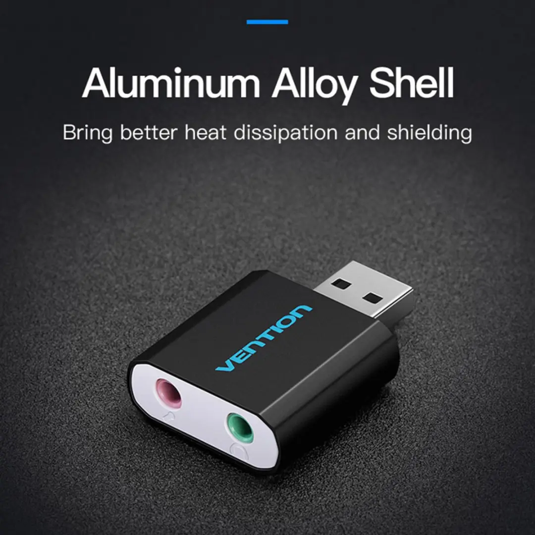 Vention VAB-S17-B USB Geluidskaart - Zwart