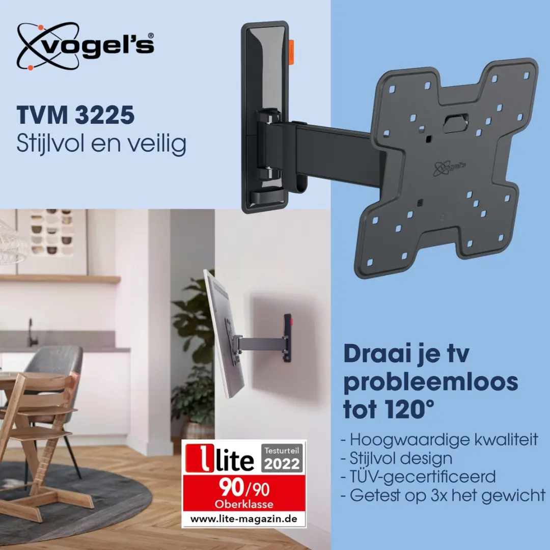 Vogel's COMFORT TVM 3225 Draai-Kantel TV-Beugel 15kg - Zwart