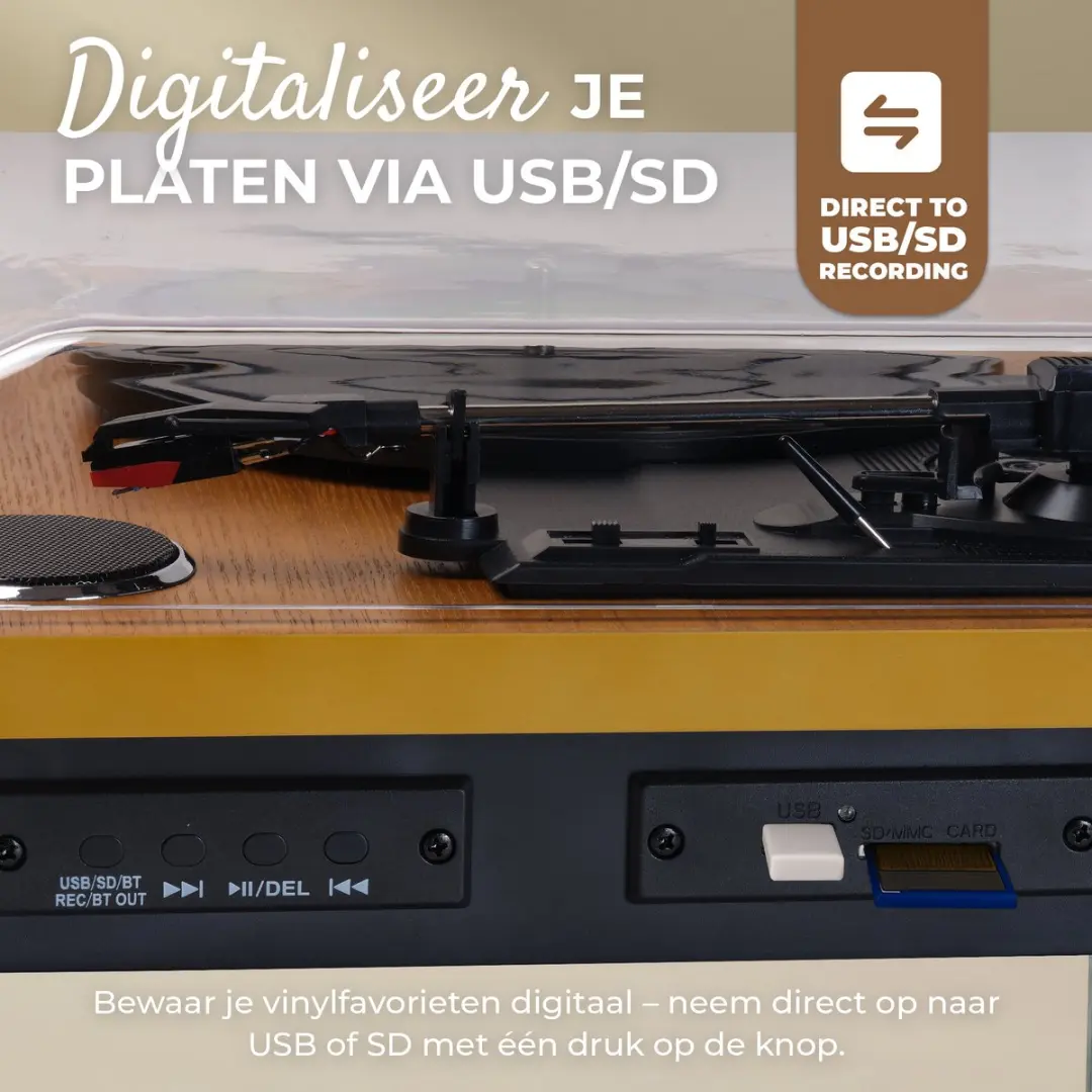 Denver VPL230LW Platenspeler - Bluetooth - USB - Lightwood