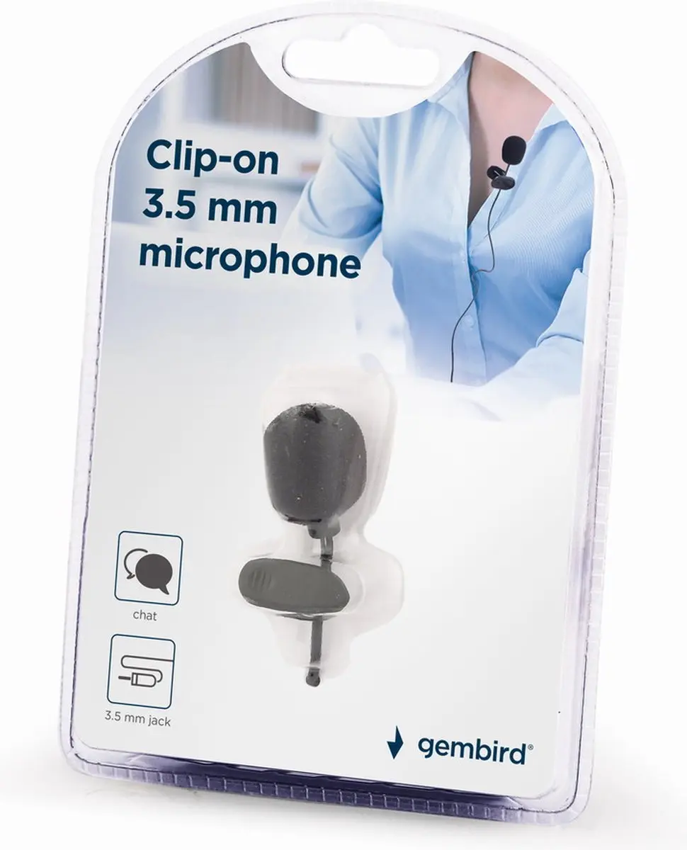 Gembird MIK051121 Clip-on Microfoon 3.5mm - Zwart