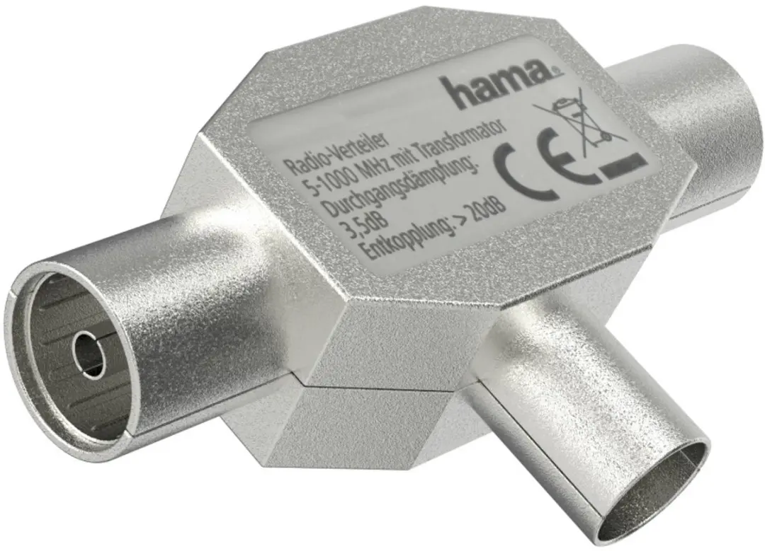 Hama Antenneverdeler 2-voudig 00205237 - Kleurloos
