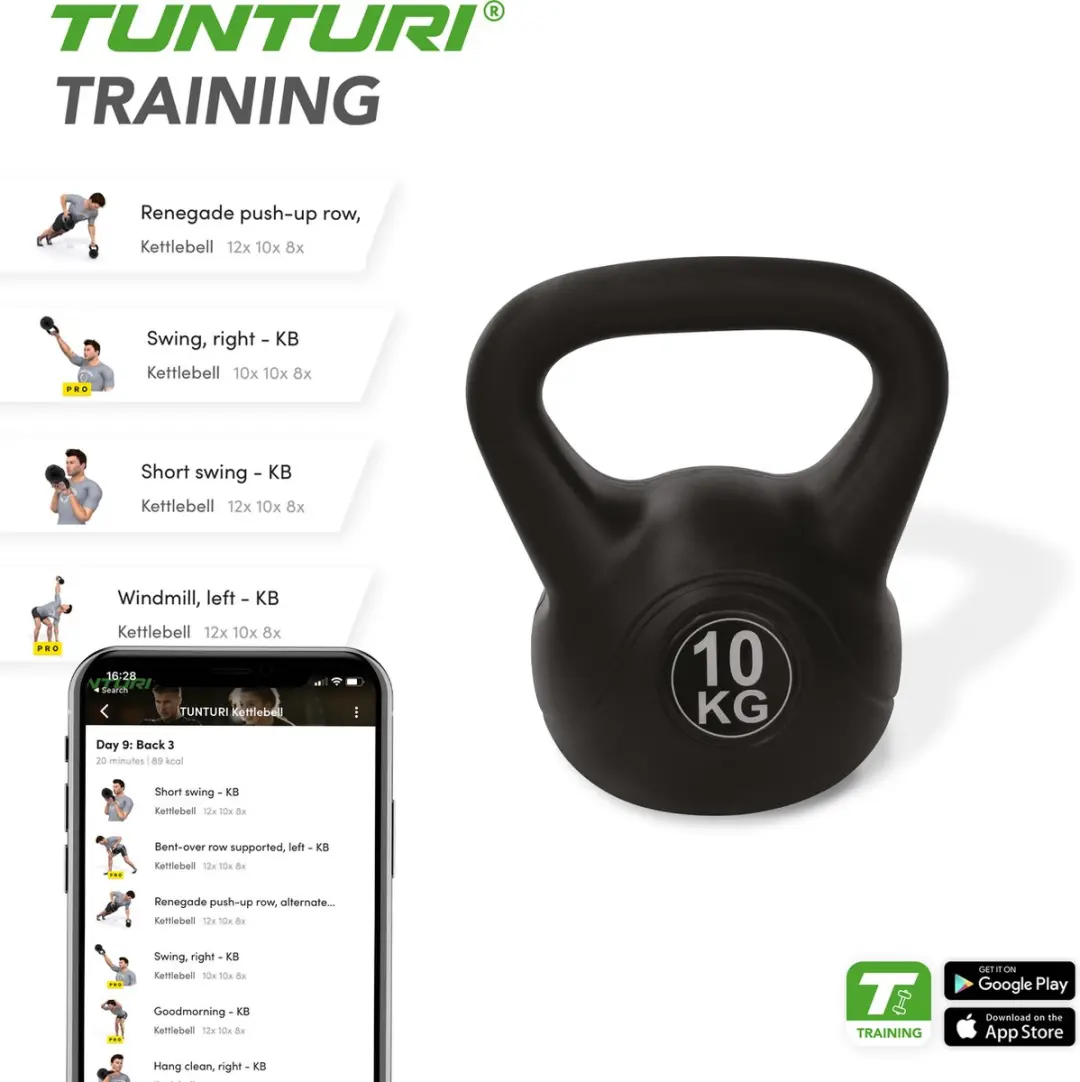 Tunturi Kettlebell 10 kg - Zwart