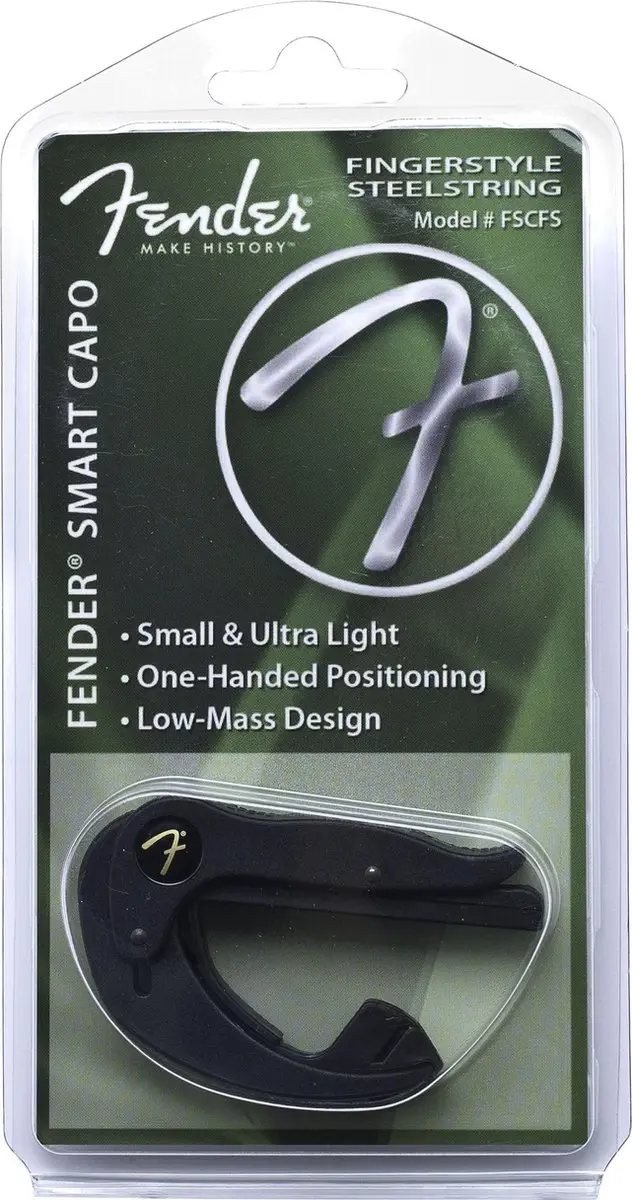Fender Smart Capo Fingerstyle Steel - Zwart