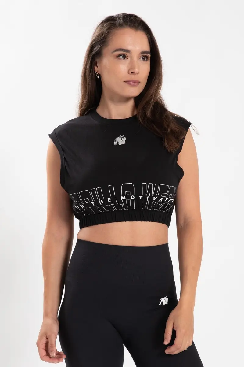 Gorilla Wear Albion Oversized Crop Top S - Zwart