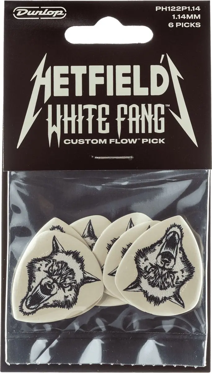Dunlop James Hetfield Metallica White Fang Plectrums 1.14mm