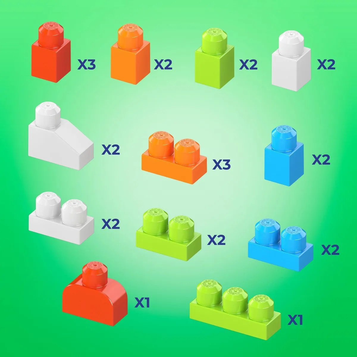 Fisher Price Mega Bloks Vriendelijke Vos Box - 25 Stukken - Blauw/Wit/Groen/Oranje