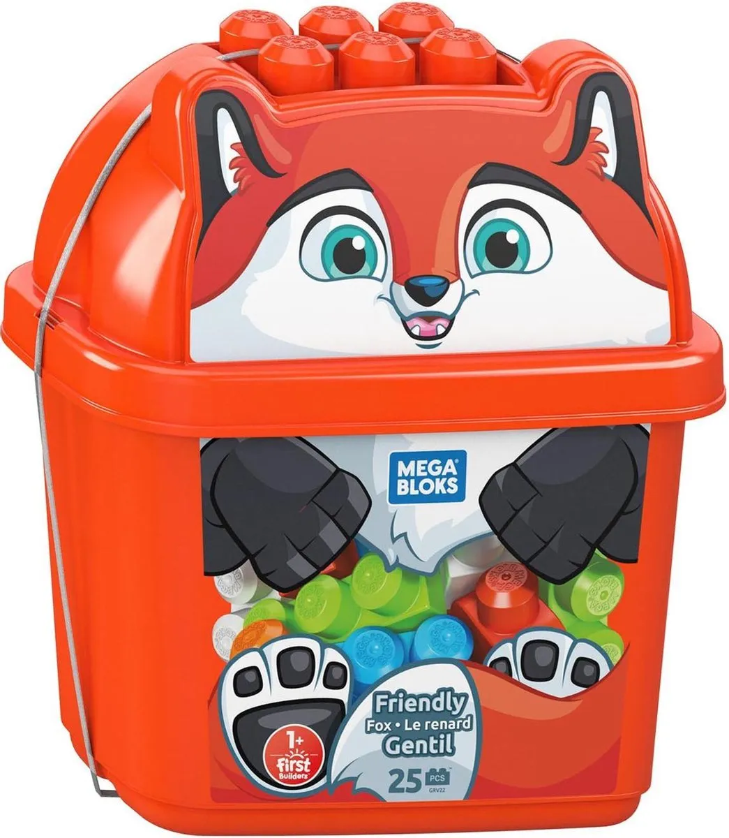 Fisher Price Mega Bloks Vriendelijke Vos Box - 25 Stukken - Blauw/Wit/Groen/Oranje - afbeelding 6 van 6