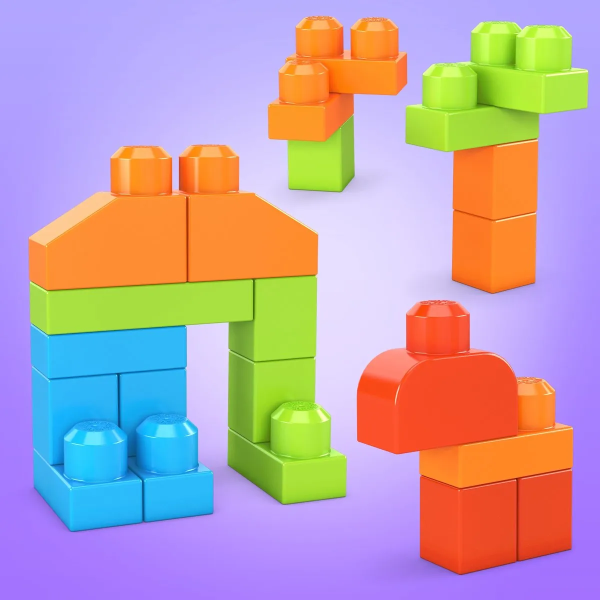 Fisher Price Mega Bloks Vriendelijke Vos Box - 25 Stukken - Blauw/Wit/Groen/Oranje