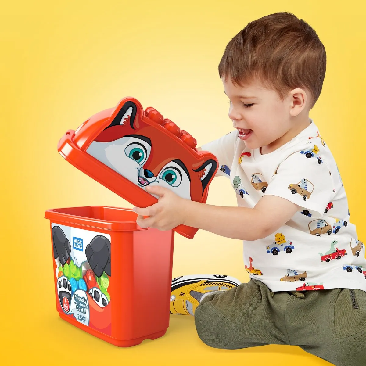 Fisher Price Mega Bloks Vriendelijke Vos Box - 25 Stukken - Blauw/Wit/Groen/Oranje
