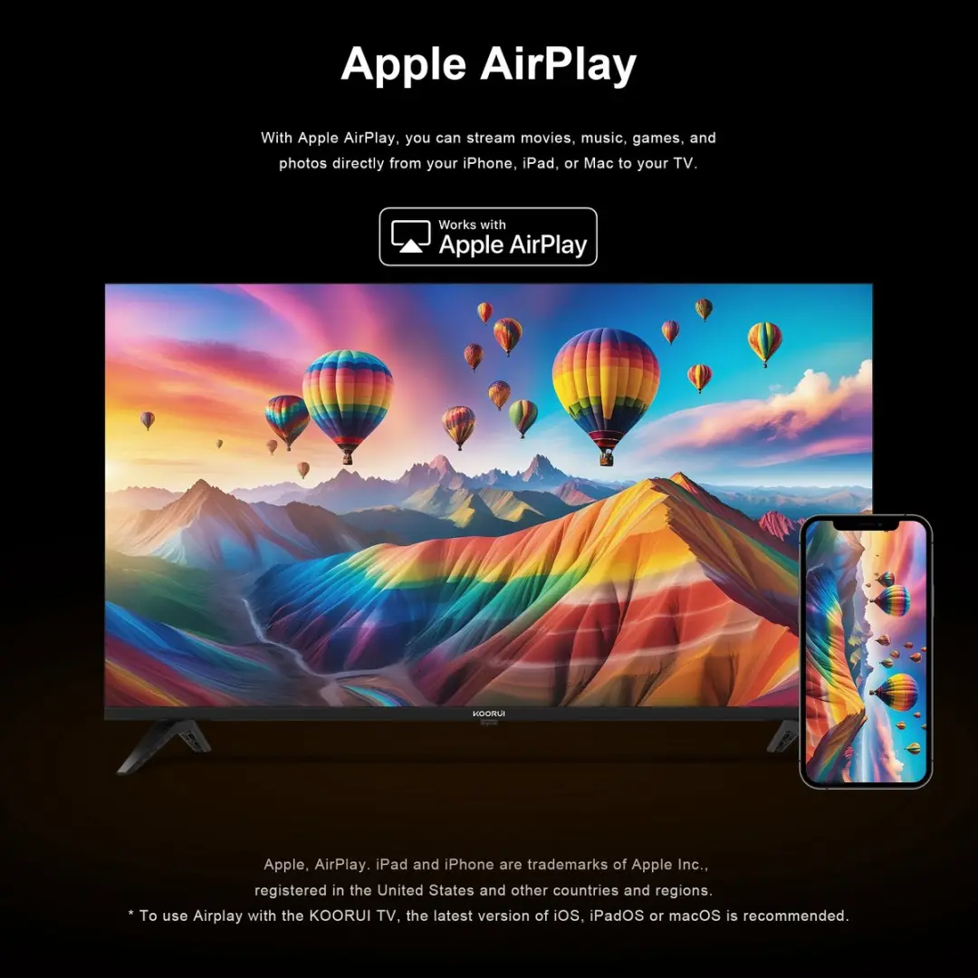 Koorui Tizen Smart TV QLED 40 inch K40Q1F-T8 - Zwart