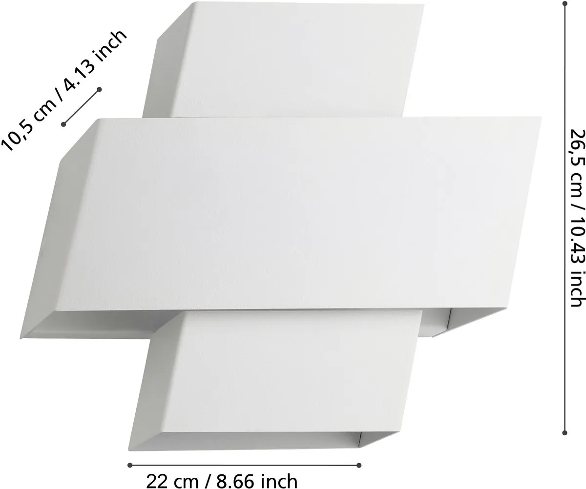 Eglo Timparossa Wandlamp E27 - 25,5 cm - Wit