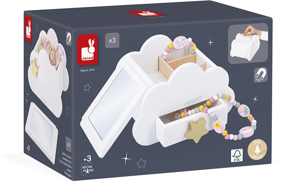 Janod Unicorn Magische Houten Sieradendoos - 2 Juwelen - 3+ - afbeelding 6 van 6