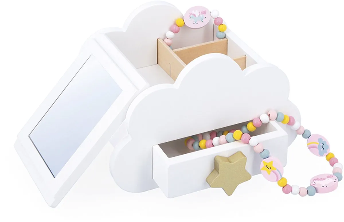 Janod Unicorn Magische Houten Sieradendoos - 2 Juwelen - 3+
