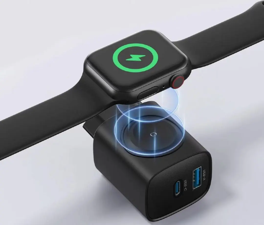 Gembird 2-in-1 Apple Watch Oplader 20W - USB-C PD/QC - 2 Poorten - Zwart