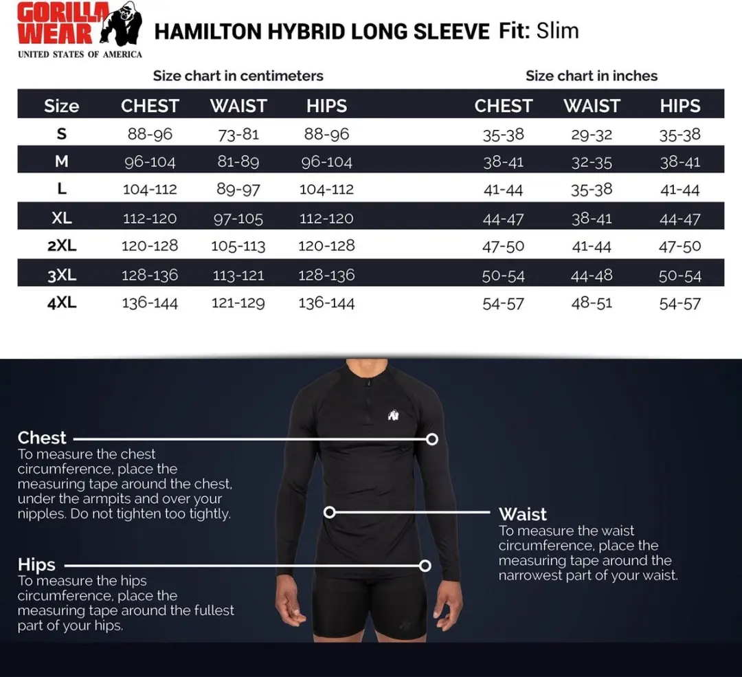 Gorilla Wear Hamilton Hybrid Longsleeve - Zwart 3XL - afbeelding 6 van 6