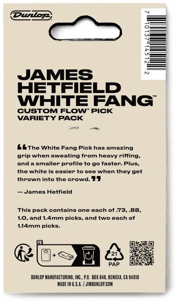 Dunlop Hetfield White Fang Variety Pack - Custom Flow Picks - 6 Stuks