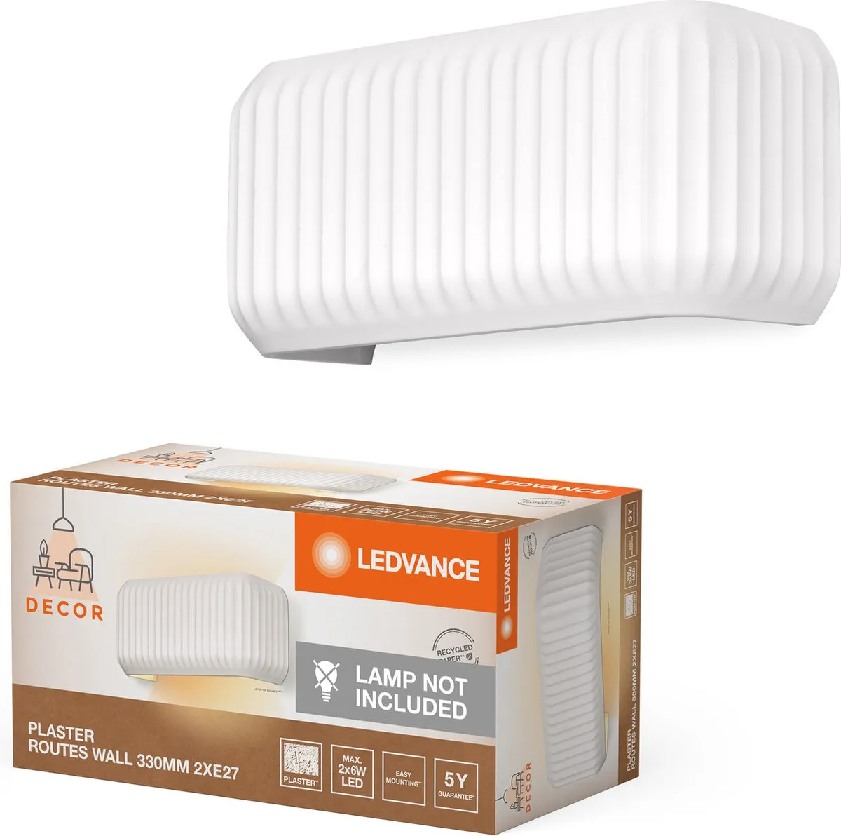 LEDVANCE Decor Plaster Routes Wandlamp 330 2XE27