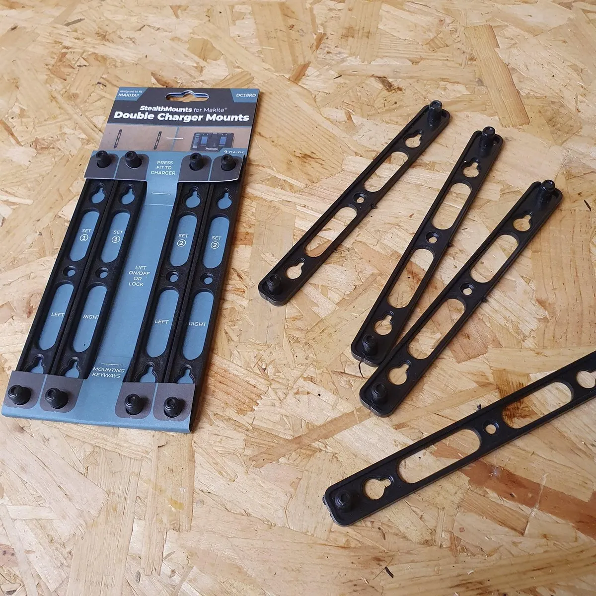 Makita Stealthmounts DC18RD Opladerhouder - Zwart 2-pack