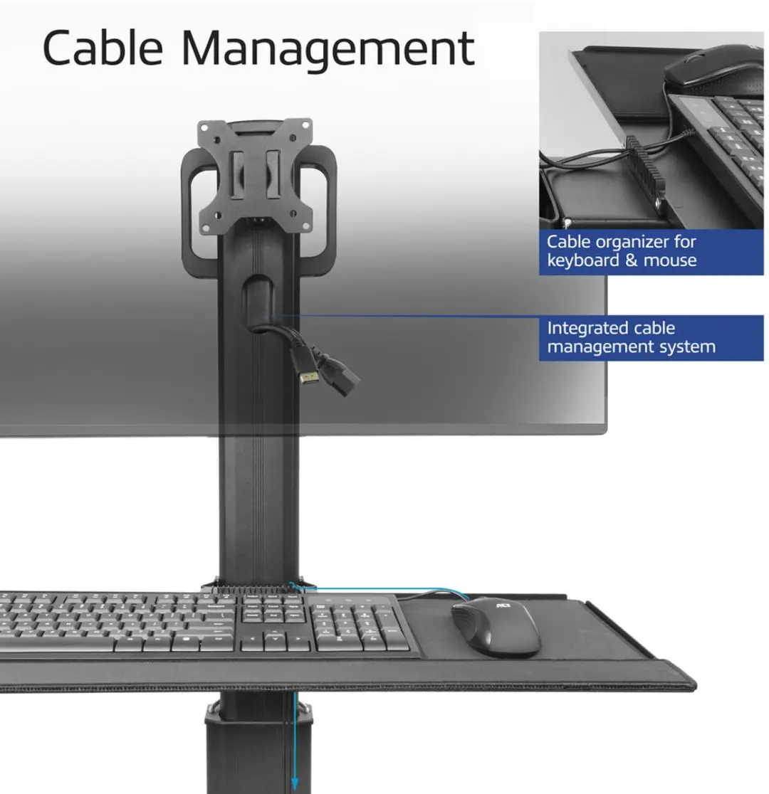ACT AC8374 Mobiel Werkstation - 32" - Zwart