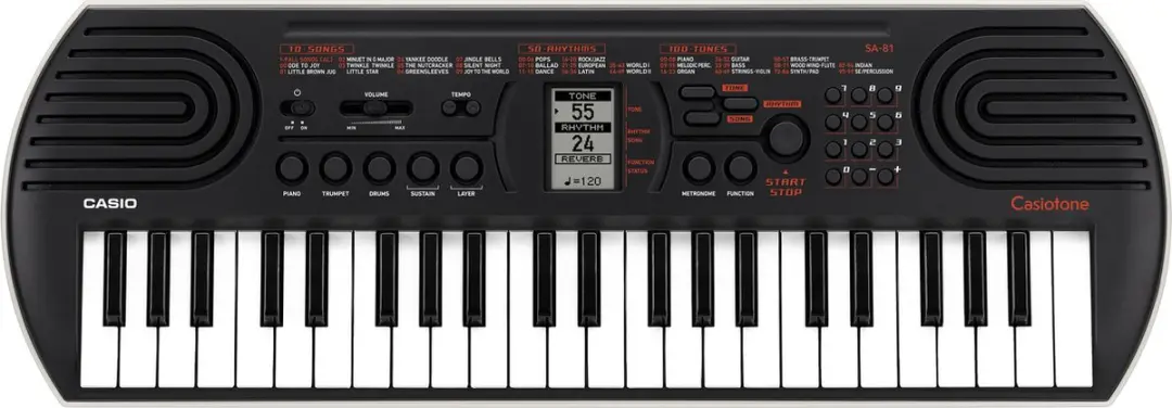 Casio SA-81 Keyboard - 44 Toetsen - Zwart/Grijs - afbeelding 6 van 6
