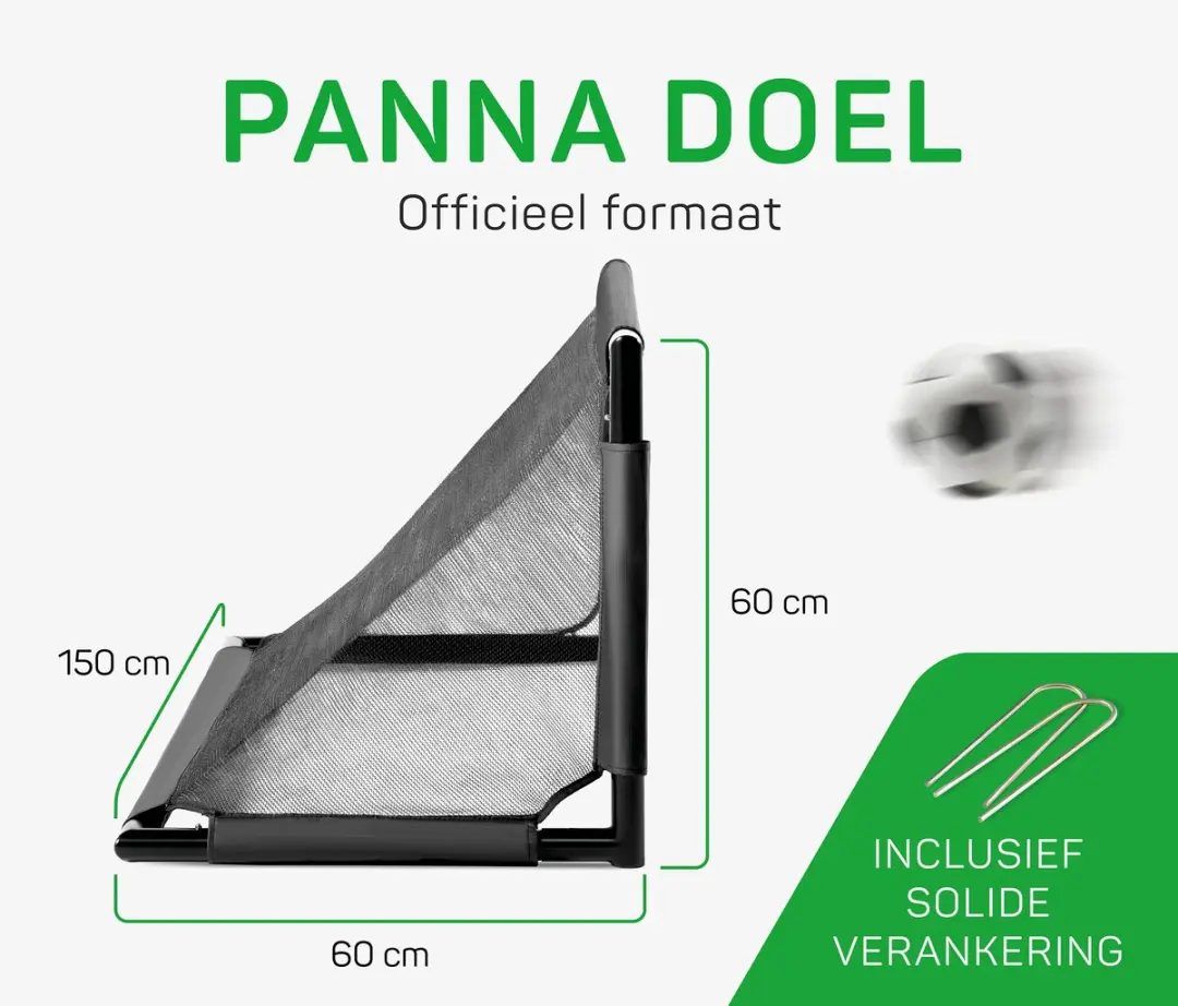 Salta Techniq Voetbaldoel 150x60x60cm - Panna formaat - Zwart