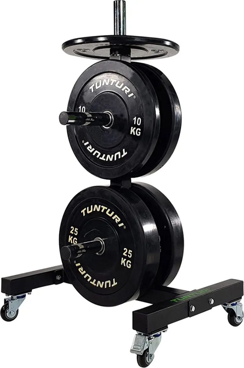 Tunturi Verrijdbare Halterschijfrek 5 Buizen - 60cm - Zwart/Grijs