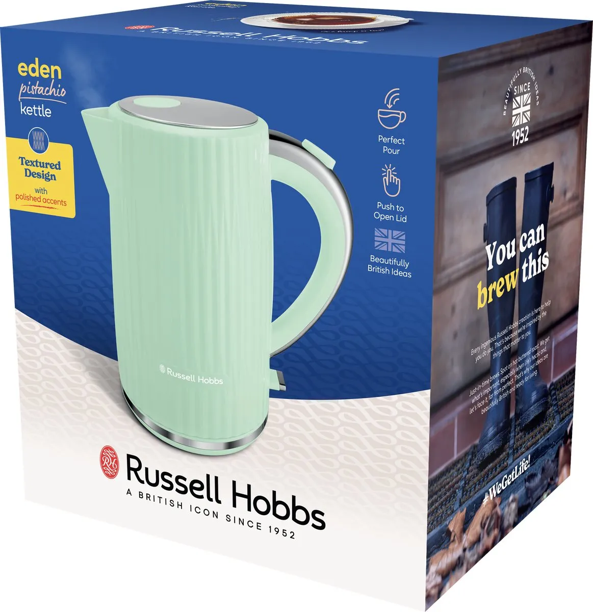 Russell Hobbs Eden Waterkoker 2400W - 1.7L - Pistachio - afbeelding 6 van 6