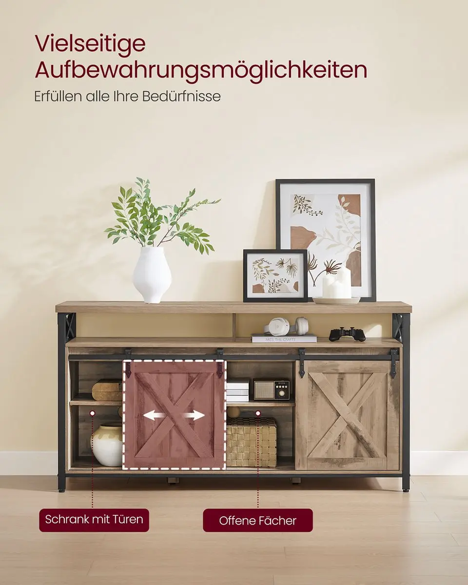 Songmics TV-meubel - 65 inch - Camelbruin/Zwart