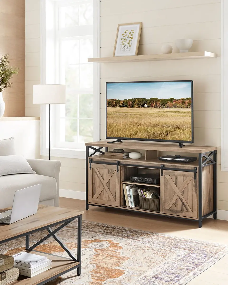 Songmics TV-meubel - 65 inch - Camelbruin/Zwart