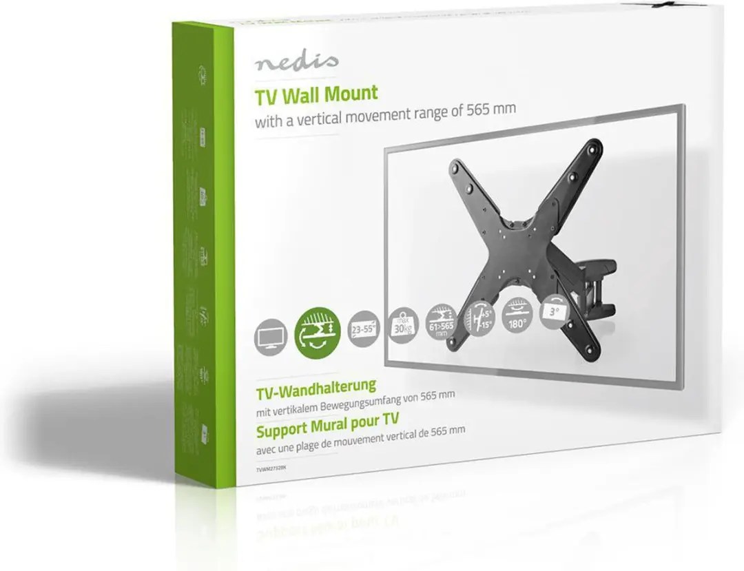 Nedis TVWM2732BK Verticale TV-Muurbeugel - 55" - 30kg - Zwart