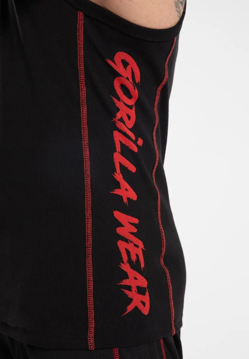 Gorilla Wear Monterey Tanktop - Zwart/Rood - L/XL
