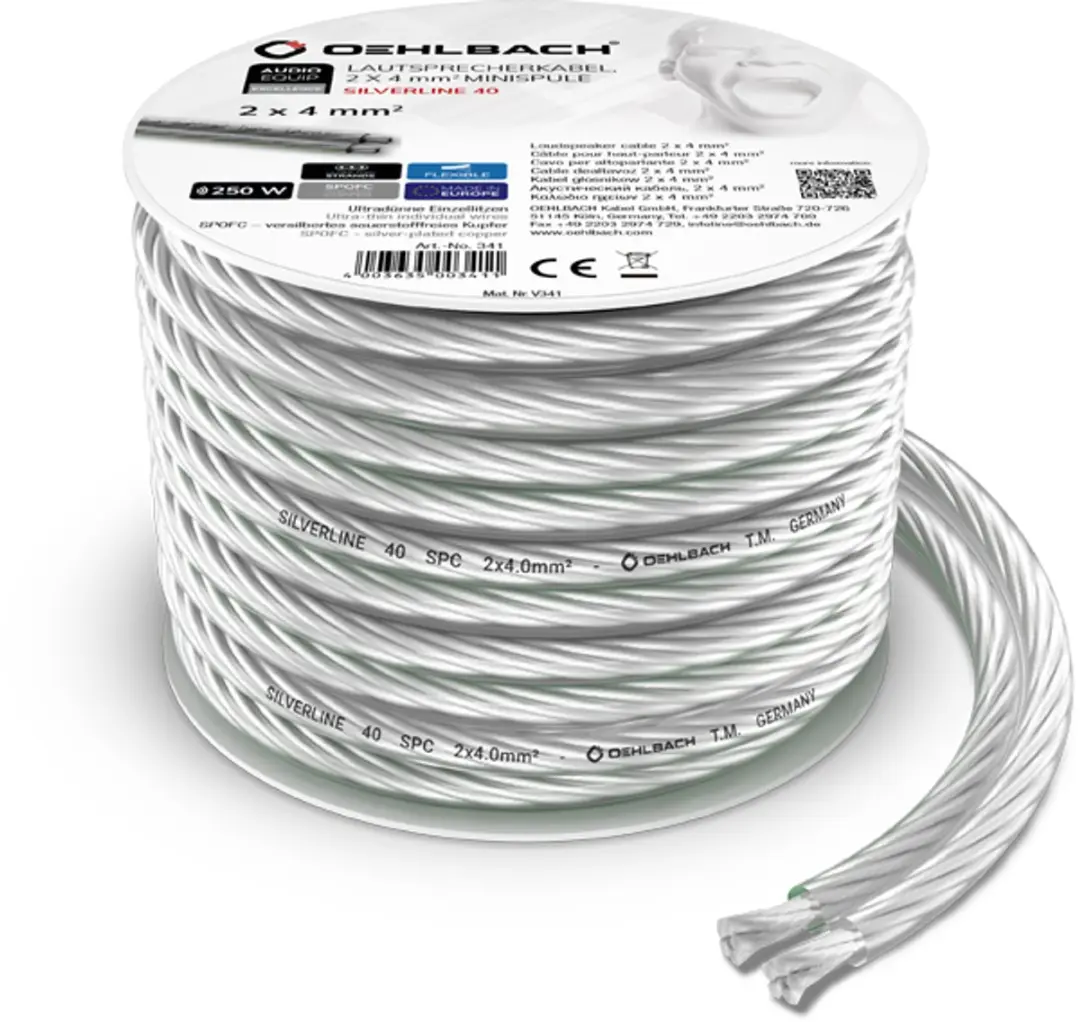 Oehlbach D1C341 Luidsprekerkabel 2x4mm² - Transparant