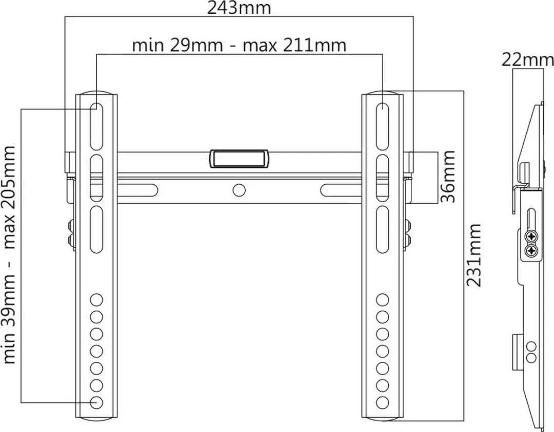 One For All WM4212 VESA Muurbeugel 100x100mm - 19-43" - Zwart