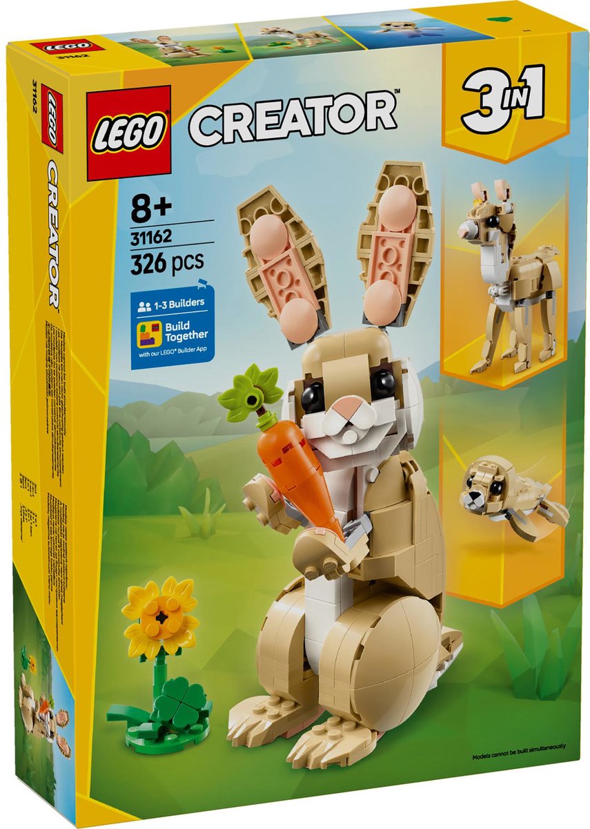LEGO Creator 3in1 Lief konijn dieren - 31162