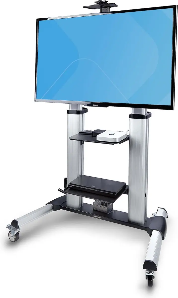 Startech 1110C-MOBILE-TV-CART Verrijdbare TV Standaard - 60-100" - 100kg - Tweekleurig