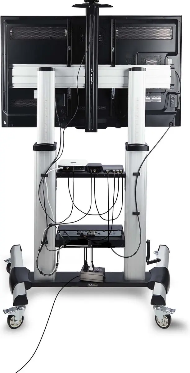 Startech 1110C-MOBILE-TV-CART Verrijdbare TV Standaard - 60-100" - 100kg - Tweekleurig - afbeelding 6 van 6